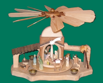 Preview: Pyramide - orientalisch lang - geschnitzt - Kerzen