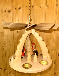 Preview: Deckenpyramide Weihnachtsmann Natur, groß