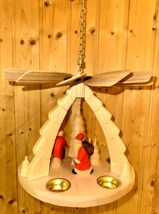 Preview: Deckenpyramide Weihnachtsmann Natur, groß