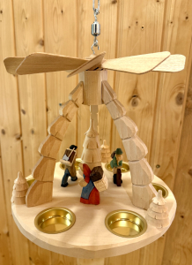 Deckenpyramide Erzgebirgsfiguren, natur