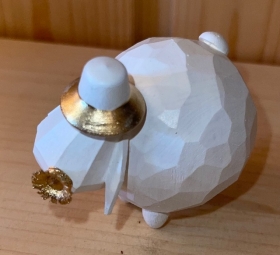 Preview: Schaf White & Gold Edition: Blume groß