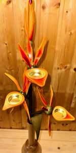 Orchidee Vase groß, orange (Vase natur)