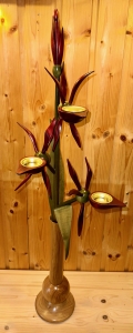 Orchidee Vase groß, bordeaux