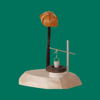 Brunnen mit Palme (passend zu Figurenhöhe 6 cm)