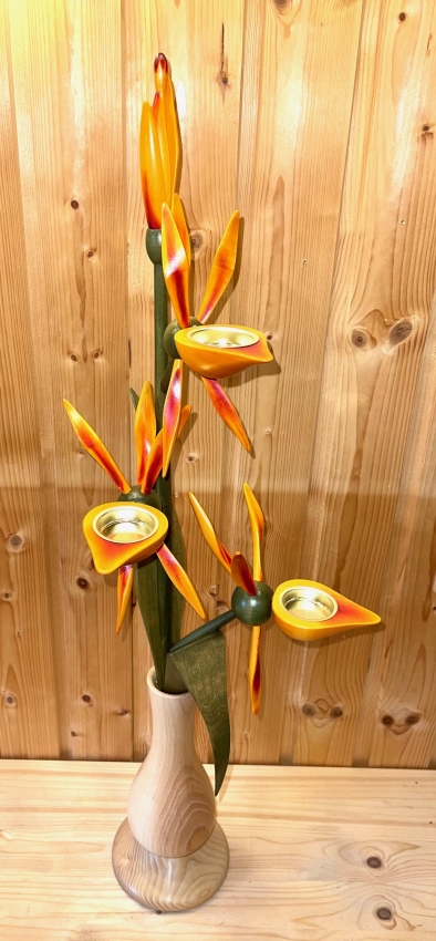 Orchidee Vase Orange/Natur Vase