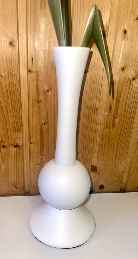 Strelitzie ohne Teelicht, Vase Weiß matt