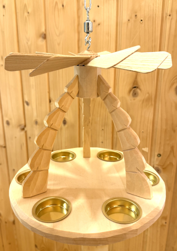 Deckenpyramide Leergestell Natur, klein