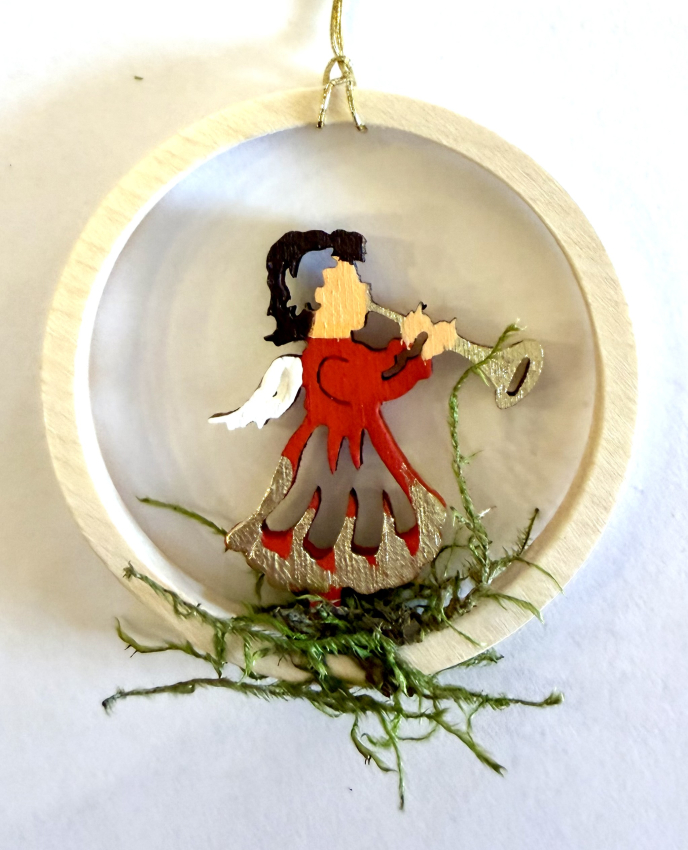 Baumbehang Engel Trompete, rot