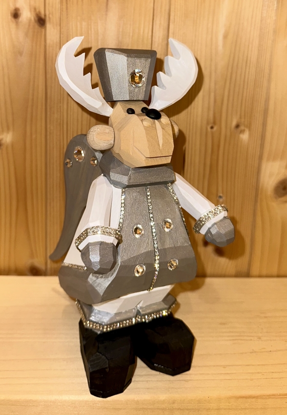 White Christmas Elch 2024, groß, Engel