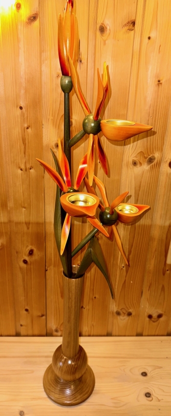 Orchidee Vase groß, orange (Vase natur)